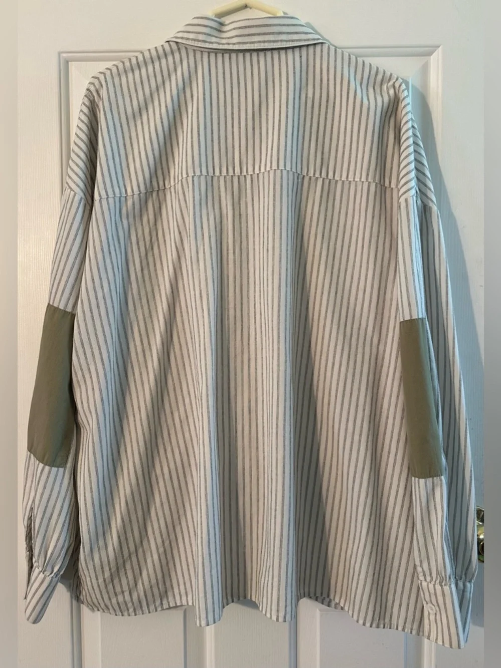 FRENCH MAUVE 2X Boho Art Teacher Noah Oversized Striped Button Down Shirt Pocket - Picture 6 of 14